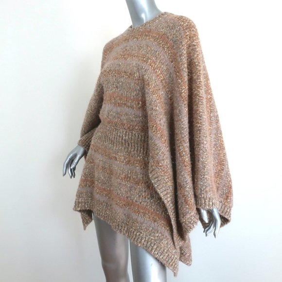 CHANEL F/W 2018 STRIPED KNIT TUNIC DRESS BEIGE/GOLD SIZE 36 KIMONO SLEEVE MINI - Picture 4 of 10